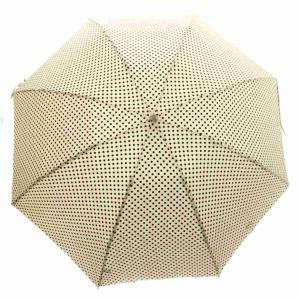 折りたたみ傘 雨傘 ドット アイボリー 黒 ブラック /KU