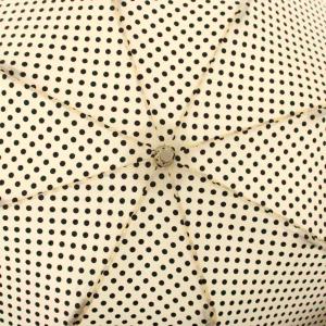 YVES SAINT LAURENT 折りたたみ傘 雨傘 ドット アイボリー 黒 ブラック /KU