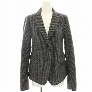 テーラードジャケット シングル 2B ウール 千鳥格子 42 グレー 黒 ブラック 59160123050
