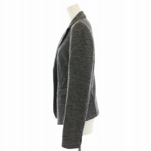 MAX MARA WEEKEND LINE テーラードジャケット シングル 2B ウール 千鳥格子 42 グレー 黒 ブラック 59160123050