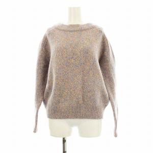 ウールカシミヤムリネ ボートネックプルオーバー ニット セーター 長袖 S マルチカラー 22-02-14-02632