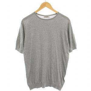 ニット カットソー 薄手 半袖 L グレー 45550 /HN