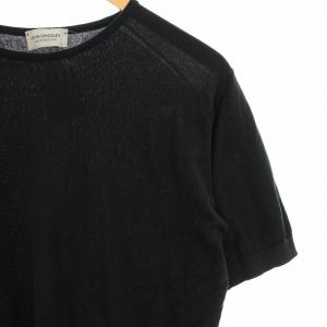 JOHN SMEDLEY ニット カットソー 薄手 半袖 L 黒 ブラック 45550 /HN
