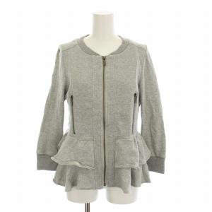 ノーカラージャケット スウェット フリル 36 グレー 353522120 /RE