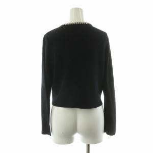 M'S GRACY カーディガン ニット 長袖 ビジュー パールモチーフ 40 ブラック KA-528121 /NQ