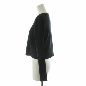 M'S GRACY カーディガン ニット 長袖 ビジュー パールモチーフ 40 ブラック KA-528121 /NQ