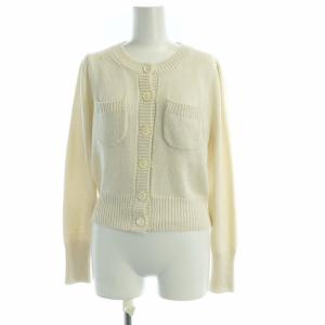 23SS ブライトリリヤーンクルーネック カーディガン ニット 長袖 38 アイボリー 102318-16-180
