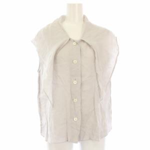 23SS リボン ノースリーブ ブラウス リネン 1 グレー 578-3151001 /TK