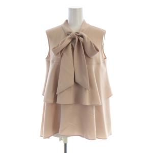 ボウタイリボンティアードブラウス シャツ チュニック ノースリーブ 34 ピンク S342-021 /RO