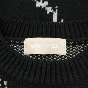 WIND AND SEA CREWNECK KNIT スペード M ブラック