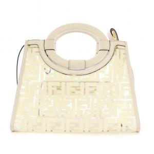 FENDI RUNAWAY ショッパー 2WAY クリア ホワイト 8BH353