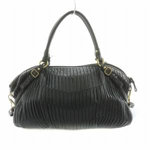 COACH マディソンギャザードレザー 2WAY ハンドバッグ ショルダーバッグ ブラック 16264 /NQ