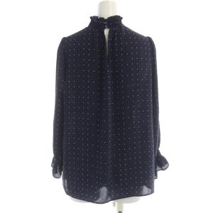 ANAYI シャツ ブラウス ドット ハイネック 長袖 38 紺 ネイビー 101827-13-460-65 /RO