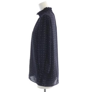 ANAYI シャツ ブラウス ドット ハイネック 長袖 38 紺 ネイビー 101827-13-460-65 /RO