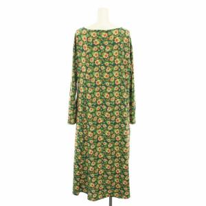 JOCOMOMOLA アビアウナべス Habia una ves プリントワンピース ロング 長袖 花柄 40 緑 グリーン