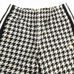 adidas ハウンズトゥース ワイドレッグ パンツ イージー 千鳥格子 M 黒 ブラック 白 ホワイト IB7715
