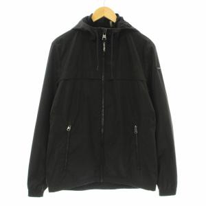バックロゴウィンドブレーカー パーカー ジップアップ プリント S 黒 ブラック CM330137 /KU