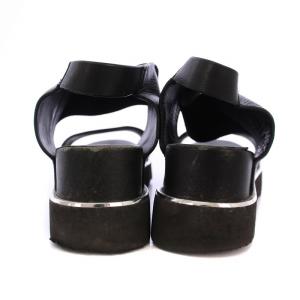 UNITED NUDE サンダル ウェッジソール ストラップ レザー 38 黒 /BM