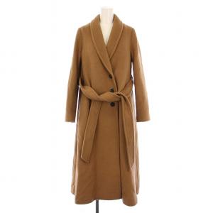 チェスターコート ロング ウエストリボン ウール 0 茶 16WFC175029 /BM