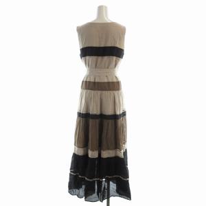 Diagram GRACE CONTINENTAL ワンピース ロング ノースリーブ ボーダー シルク混 36 ベージュ 032033134700 /EE