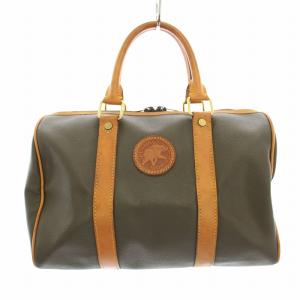 バチュー ボストンバッグ ミニボストン ハンドバッグ レザー カーキ 茶 ブラウン /YT D