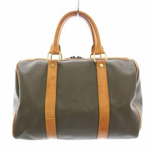 HUNTING WORLD バチュー ボストンバッグ ミニボストン ハンドバッグ レザー カーキ 茶 ブラウン /YT D