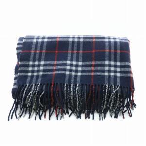 burberrys マフラー チェック カシミヤ混 ヴィンテージ ネイビー