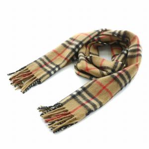 マフラー ノバチェック カシミヤ100％ ヴィンテージ べージュ