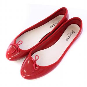 サンドリヨンベイビー バレエシューズ パンプス フラット ラウンドトゥ リボン 40 赤 レッド /BB