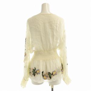 GRACE CONTINENTAL シャツ ブラウス 長袖 花柄 刺繍 36 アイボリー 0120141012 /EE