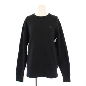 スウェット トレーナー 長袖 クルーネック ストレッチ 裏起毛 無地 XS 黒 ブラック /BB