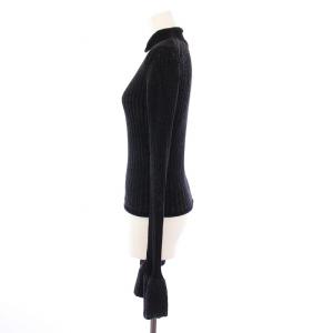Acne Studios フリルスリーブニット セーター 長袖 ハイネック XS ブラック A60503 /KH