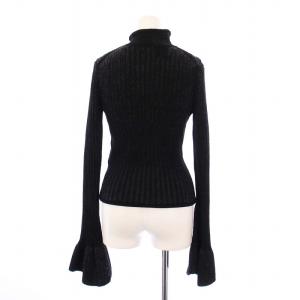 Acne Studios フリルスリーブニット セーター 長袖 ハイネック XS ブラック A60503 /KH