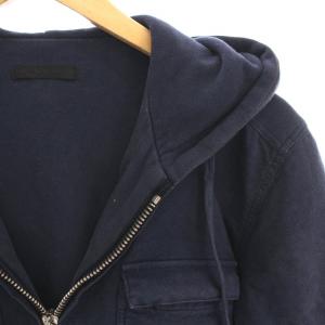 BALMAIN ジップアップパーカー スウェット 長袖 S 紺 /YM