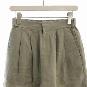 Le glazik テーパードパンツ スラックス 麻 リネン 34 カーキ 313-11-2731-6299 /EE