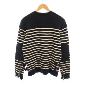 BALMAIN トレーナー スウェット ボーダー 長袖 クルーネック M 紺 白 /YM