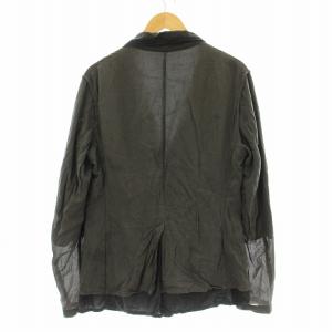 LANVIN テーラードジャケット ブレザー ダブル レイヤード 異素材切替 ナイロン 46 グレー M01JL157