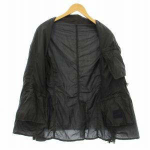 LANVIN テーラードジャケット ブレザー ダブル レイヤード 異素材切替 ナイロン 46 グレー M01JL157