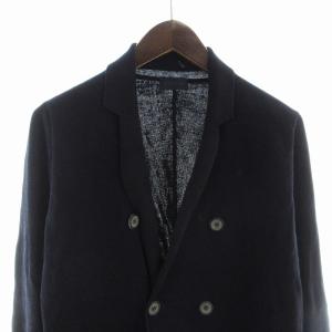 LANVIN テーラードジャケット ブレザー ニットジャケット ダブル S 紺 ネイビー /EE