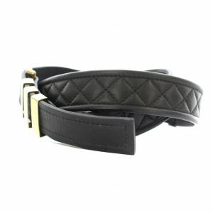 BALMAIN ベルト レザー キルティング 85 黒 ブラック 61 T926 D419 /KU