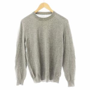 ニット セーター エルボーパッチ 長袖 ウール M グレー 30HA053614386 /AN32