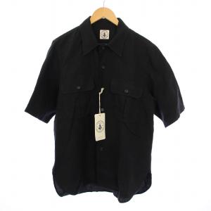 MJARMY シャツジャケット 半袖 リネン M 黒 02U489 /BM