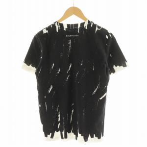 BALENCIAGA Tシャツ カットソー 半袖 グラフィック ロゴ XS 黒 ブラック 440015 /AN46