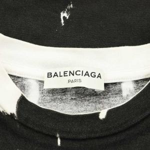 BALENCIAGA Tシャツ カットソー 半袖 グラフィック ロゴ XS 黒 ブラック 440015 /AN46