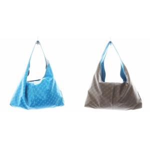 GHERARDINI ハンドバッグ ワンショルダーバッグ 総柄 ナイロン 水色 ライトブルー 茶 ブラウン /AN7