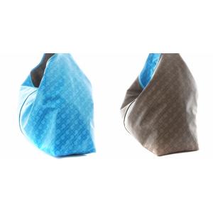GHERARDINI ハンドバッグ ワンショルダーバッグ 総柄 ナイロン 水色 ライトブルー 茶 ブラウン /AN7