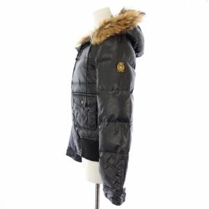 BURBERRY BLUE LABEL ダウンジャケット ラクーンファー アウター 40 黒 FCF16-630-09 /TK