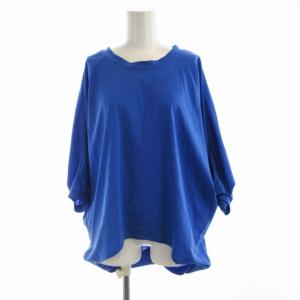 タグ付き カットソー ビックシルエット 五分袖 青 ブルー /RO