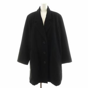チェスターコート ロング丈 ウール カシミヤ混 アウター 黒 ブラック /AN47