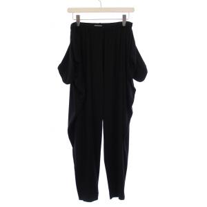 イージーパンツ 変形 ギャザー ウエストゴム ストレッチ 2 黒 ブラック /BB